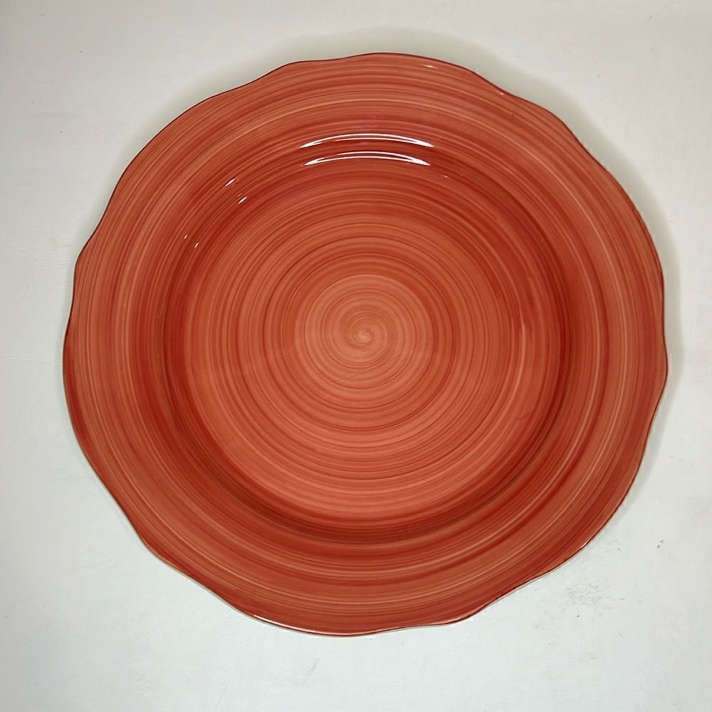 Franciscan Flora Rosa Red Charger Plate Portugal 12 In Round Scalloped Swirl